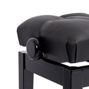 Hidrau BG33 'Vienna' adjustable concert piano stool - Black gloss, black leather