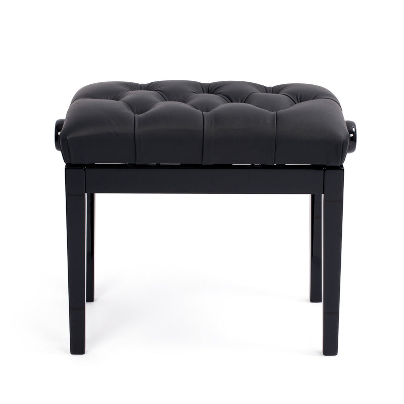 Hidrau BG33 'Vienna' adjustable concert piano stool - Black gloss, black leather