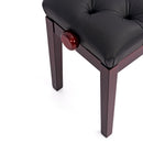 Hidrau BG33 'Vienna' adjustable concert piano stool - Mahogany gloss, black leather