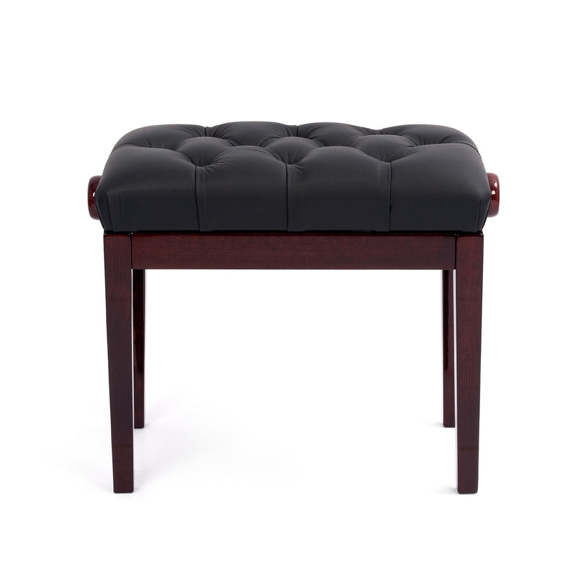 Hidrau BG33 'Vienna' adjustable concert piano stool - Mahogany gloss, black leather