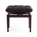 Hidrau BG33 'Vienna' adjustable concert piano stool - Mahogany gloss, black leather