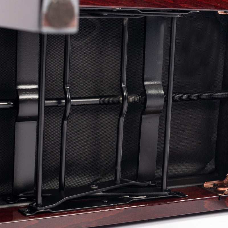 Hidrau BG33 'Vienna' adjustable concert piano stool - Mahogany gloss, black leather