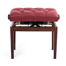 Hidrau BG33 'Vienna' adjustable concert piano stool - Walnut gloss, red leather