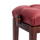 Hidrau BG33 'Vienna' adjustable concert piano stool - Walnut gloss, red leather