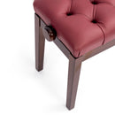 Hidrau BG33 'Vienna' adjustable concert piano stool - Walnut gloss, red leather