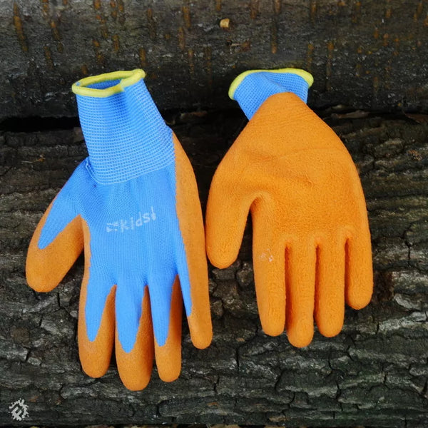 Junior Digger Gloves - 6-10yrs (Orange and blue)