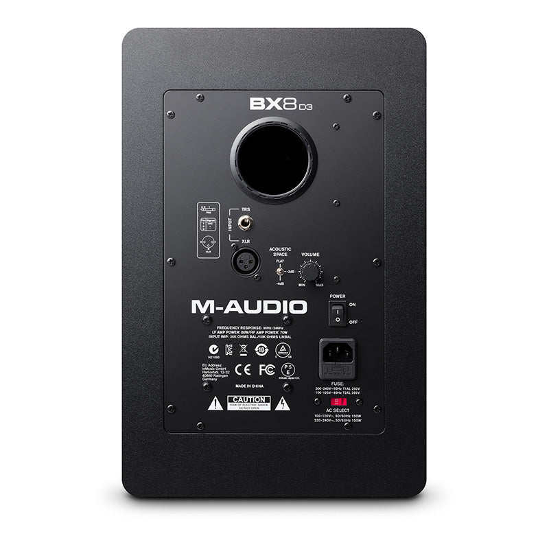 M-Audio single BX8-D3 powered studio reference monitor