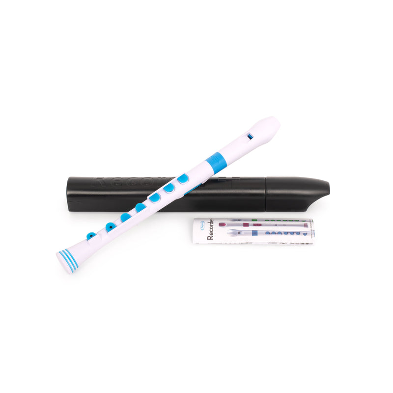 Nuvo N320 Descant Recorder+ - White With Blue Trim