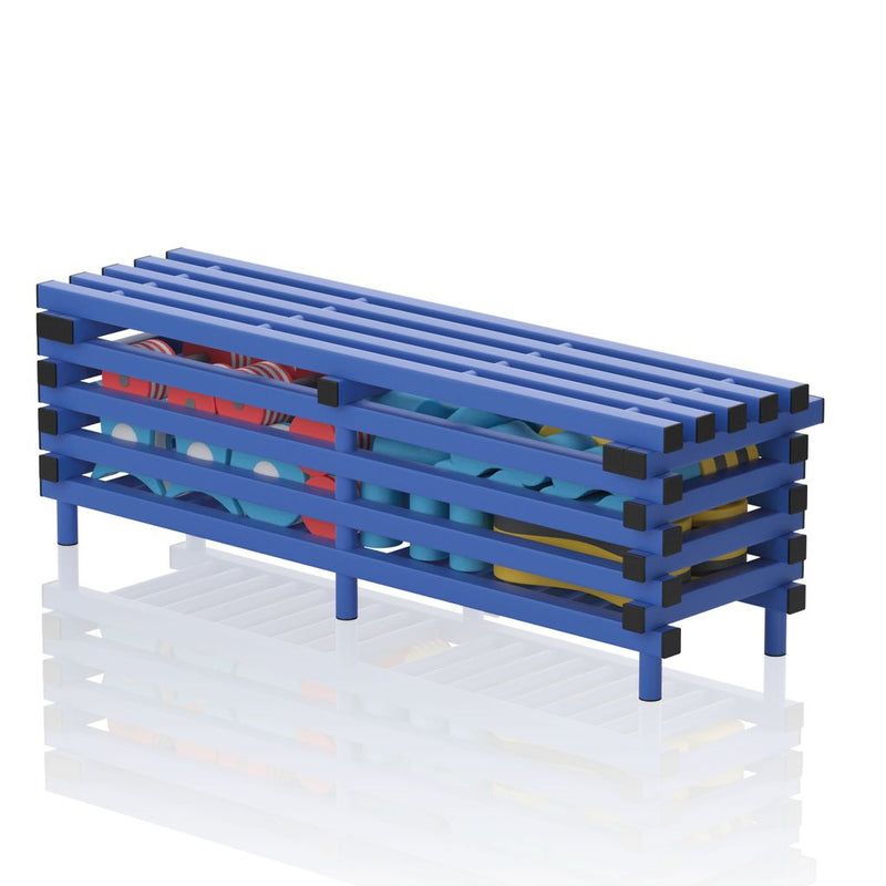 VENDIPLAS BENCH WITH STORAGE BOX BLUE, 2.00M L X 0.49M W X 0.49M H