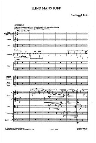 Maxwell Davies: Blind Man's Buff (Full Score)