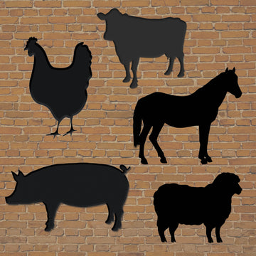 Farmyard Animals Chalkboards - set of 5