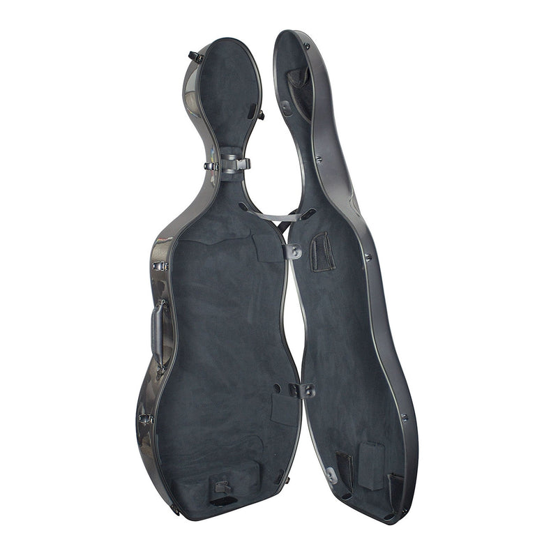 Hidersine hard polycarbonate cello case - Carbon fibre effect