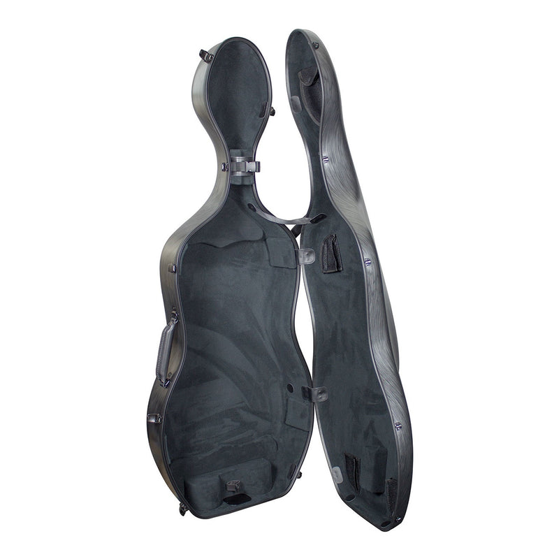 Hidersine hard polycarbonate cello case - Brushed silver