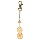 Wooden Violin Keyring With Bronze Keychain And Clip