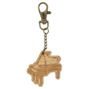 Wooden Grand Piano Keyring With Bronze Keychain And Clip