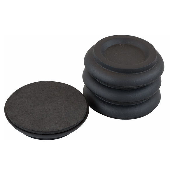 Piano Workshop Set Of 4 Black Wooden Castor Cups For Upright Piano