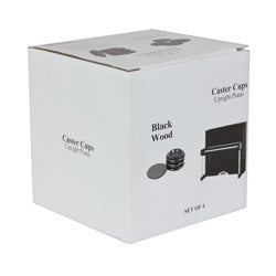Piano Workshop Set Of 4 Black Wooden Castor Cups For Upright Piano