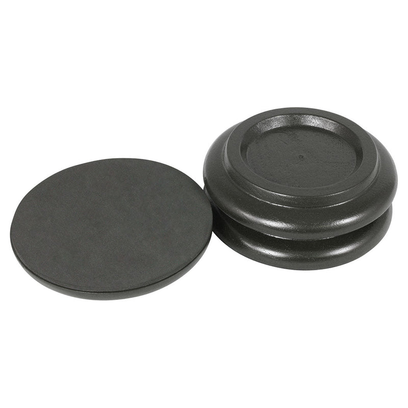Piano Workshop Set Of 3 Black Wooden Castor Cups For Grand Piano