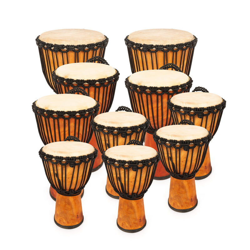Wide Top rope-tuned djembe pack for education - Secondary 10 players