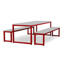 Monarch dining table & bench set with grey top - Red