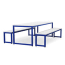 Monarch dining table & bench set with white top - Blue