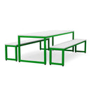 Monarch dining table & bench set with white top - Apple green