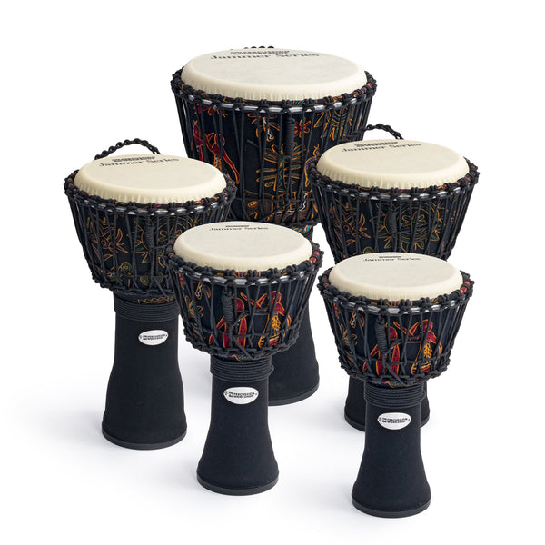 Percussion Workshop Jammer Series djembe pack - rope tuned - 5 player pack