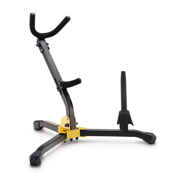 Hercules Alto And Tenor Saxophone Stand With Flute And Clarinet Peg