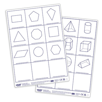 Dry Erase – Pupils 2D and 3D shape double sided boards pk30