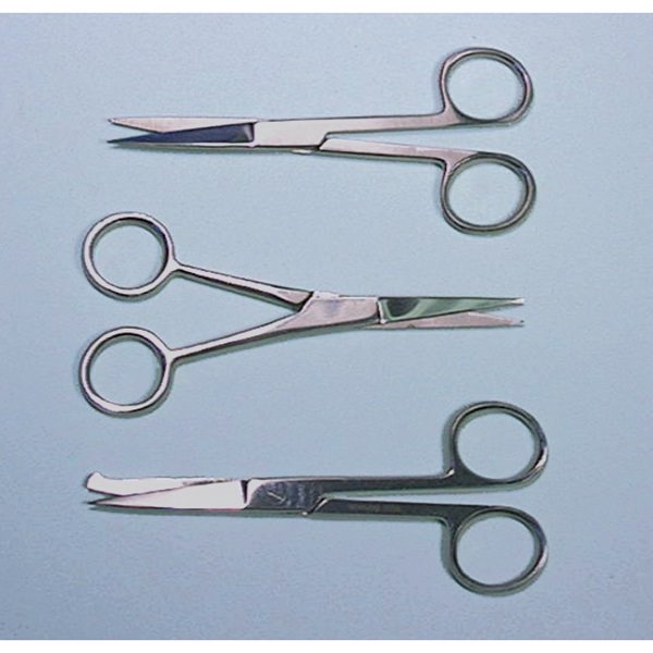 Scissors, Stainless Steel, Open Shank, Fine Point, 115mm (Each)