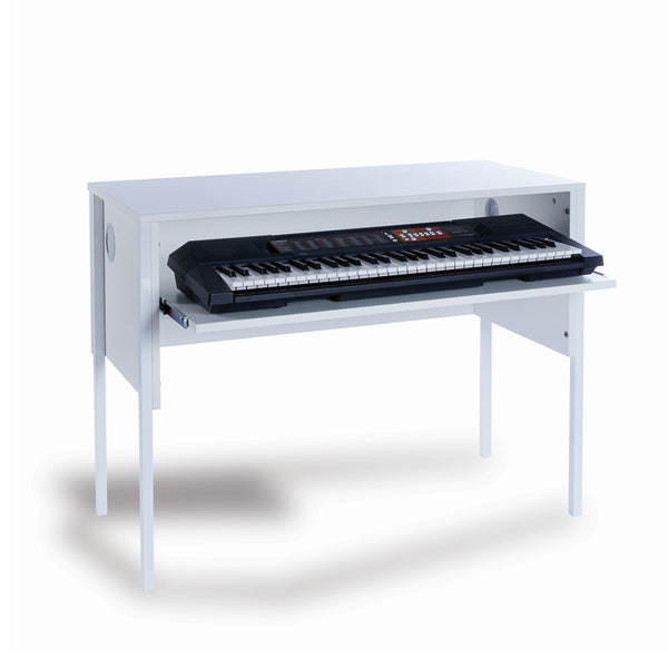 Monarch EF6003 keyboard desk - White with white steel legs