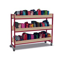 Monarch heavy duty large classroom storage trolley - Red
