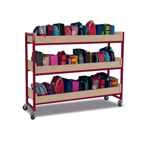 Monarch heavy duty large classroom storage trolley - Red