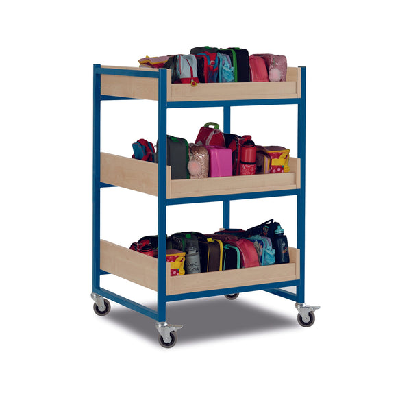 Monarch heavy duty medium classroom storage trolley - Blue