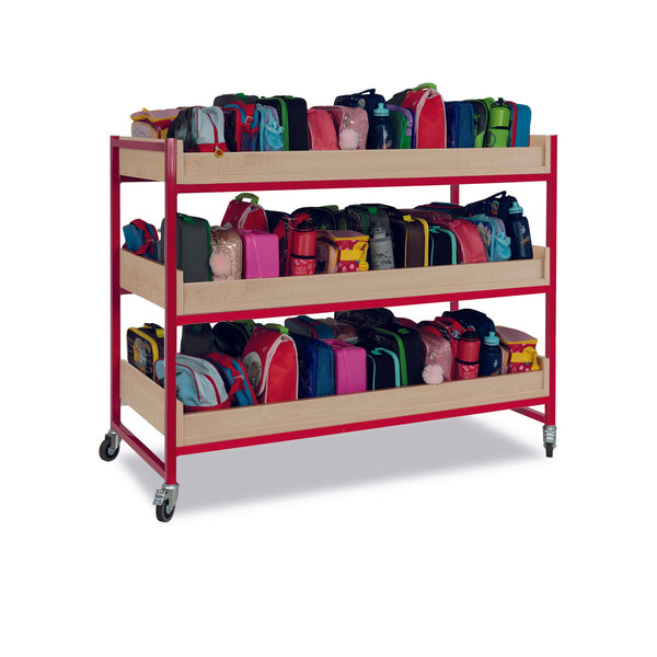 Monarch heavy duty extra large classroom storage trolley - Red