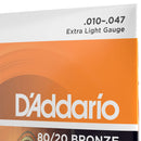 D'Addario 80-20 Bronze String Set - Extra Light