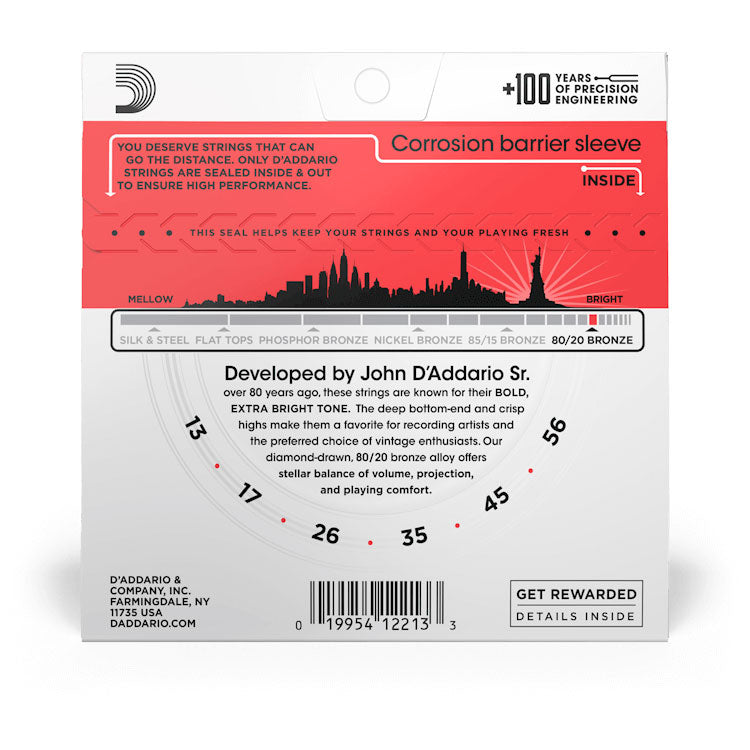 D'Addario 80-20 Bronze String Set - Medium