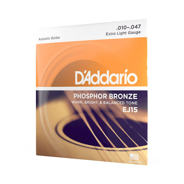 D'Addario Phosphor Bronze Acoustic Guitar String Set - Extra Light