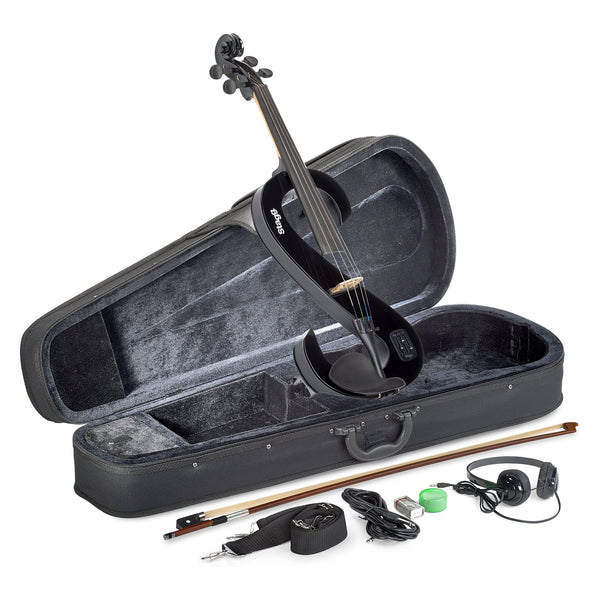 Stagg 4/4 electric viola outfit - black