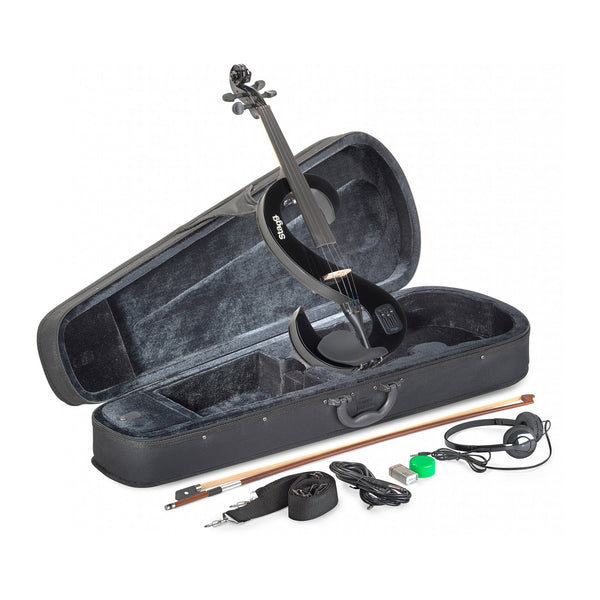 Stagg Silent S Shaped Electric Violin - Black