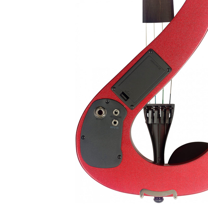 Stagg Silent S Shaped Electric Violin - Metallic Red