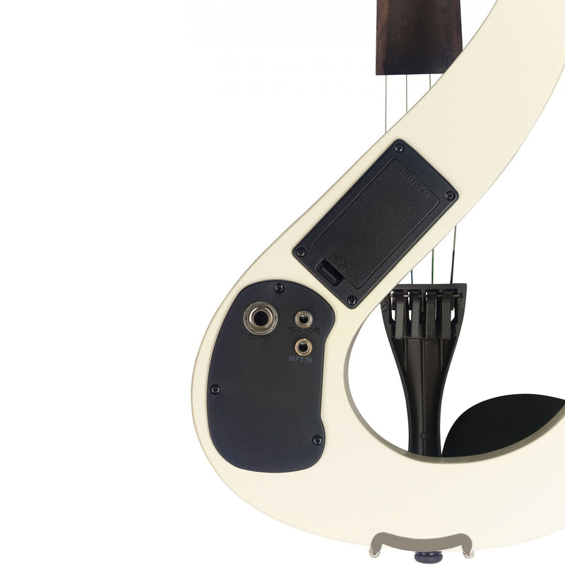 Stagg silent s-shaped electric violin outfit - White