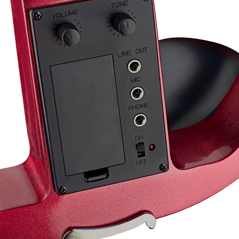 Stagg silent traditionally shaped electric violin outfit - Metallic red