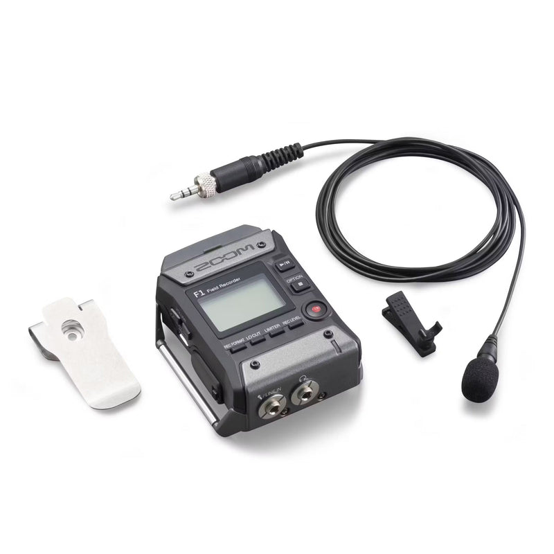 Zoom F1-LP field recorder with lavalier microphone