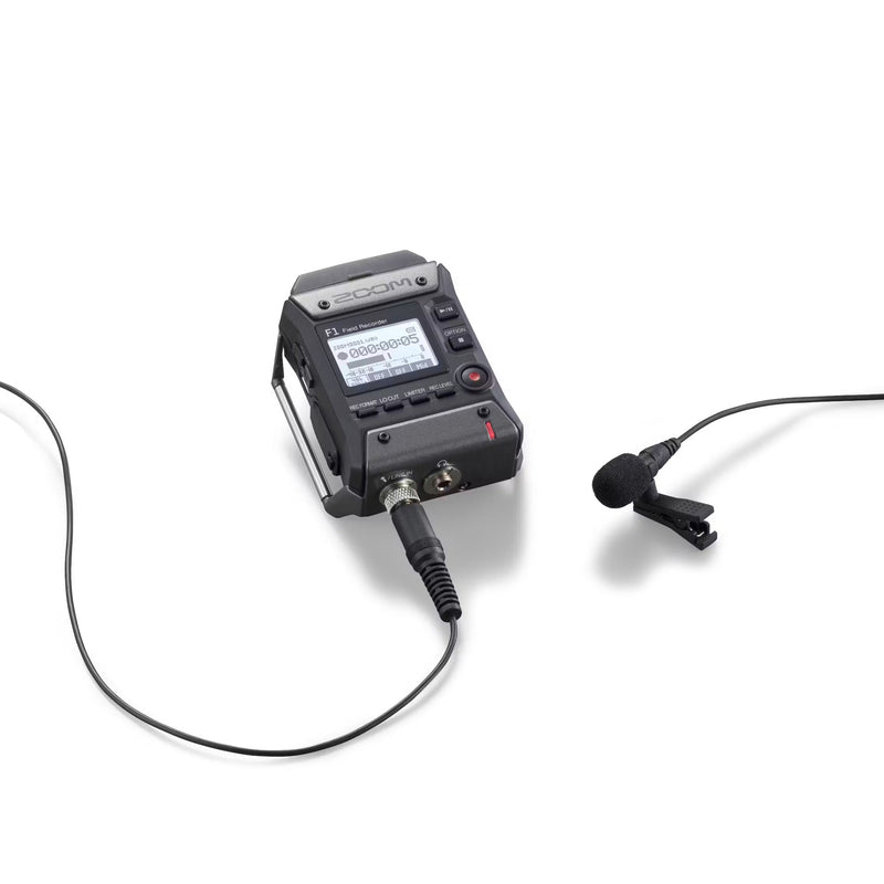 Zoom F1-LP field recorder with lavalier microphone