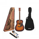 Yamaha F310II 4/4 dreadnought acoustic guitar pack in gloss - Tobacco brown sunburst
