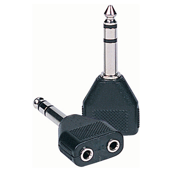 Budget 6.35Mm Stereo Plug To 2 X 3.5Mm Stereo Sockets