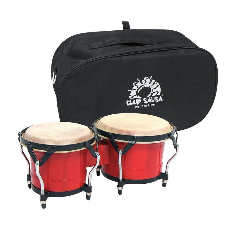 Club Salsa Bongos In Red With Black Hardware