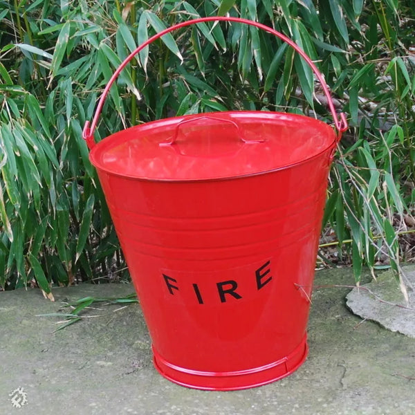 Metal Fire Bucket with Lid