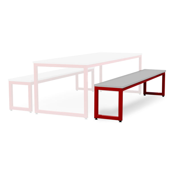 Monarch dining bench with grey top - Red